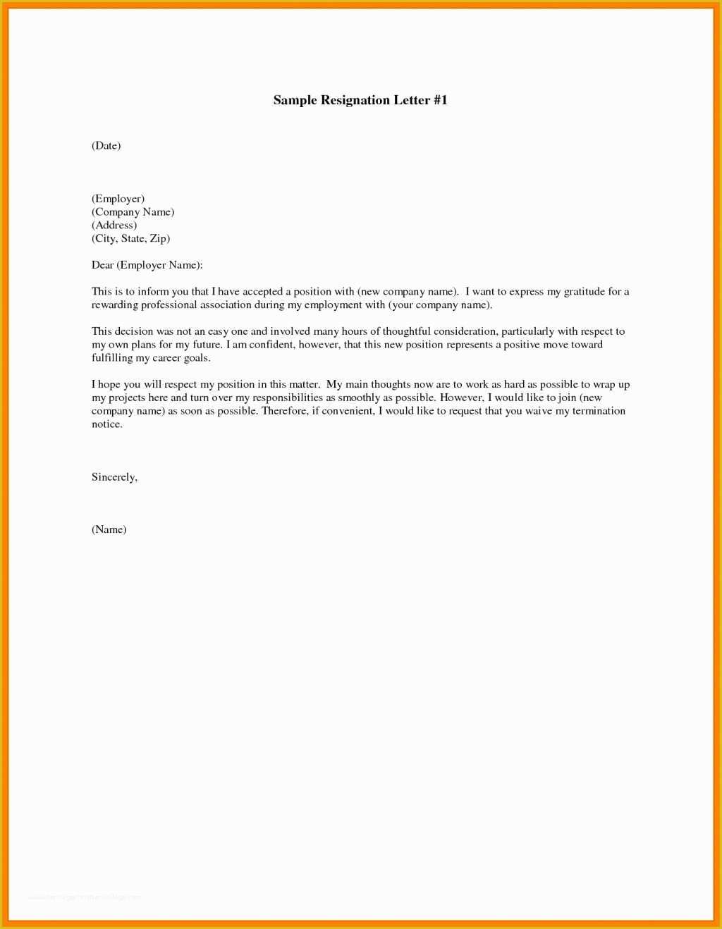 Free Resignation Letter Template Word Of Free Resignation Letter Template Microsoft Word Download