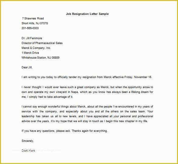 Free Resignation Letter Template Word Of Resignation Letter Template 17 Free Word Pdf format