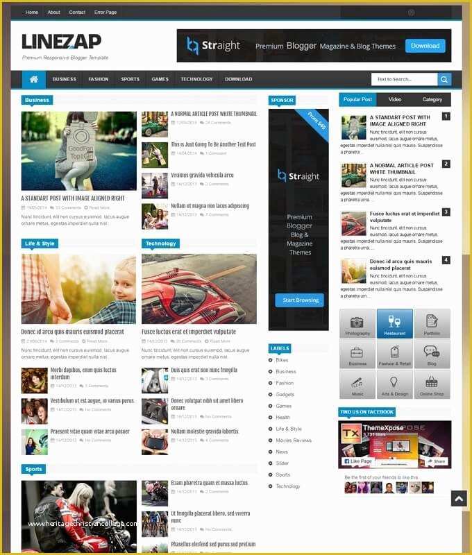 Free Responsive Blog Website Templates Of Linezap Responsive Blogger Template Free Download