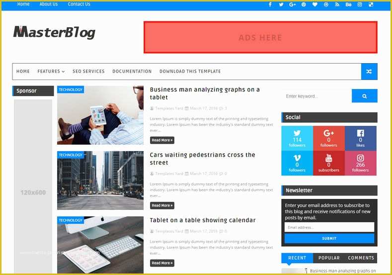 Free Responsive Blog Website Templates Of Master Blog Blogger Template Free Graphics Free