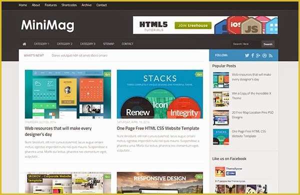 Free Responsive Blog Website Templates Of Minimag Responsive Blogger Template