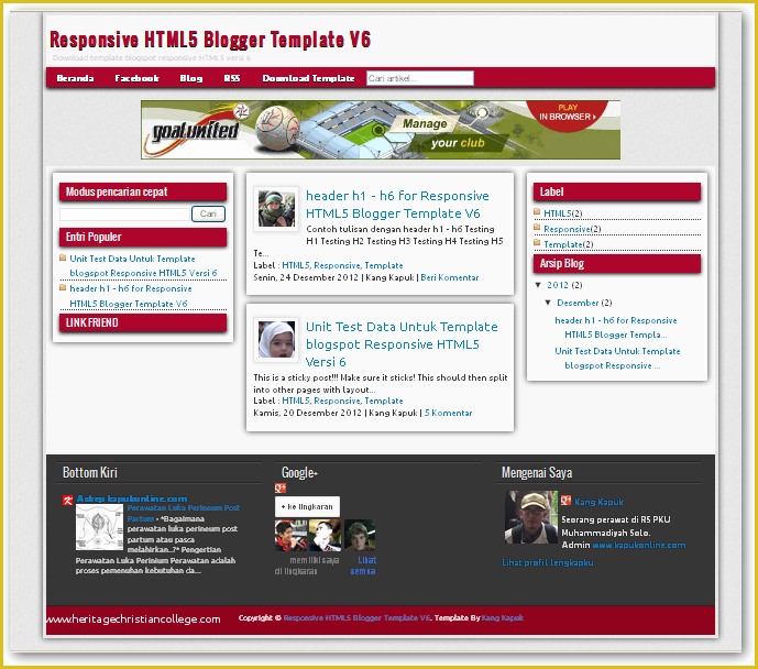 Free Responsive Blog Website Templates Of Responsive HTML5 V 6 Blogger Templates Free Download