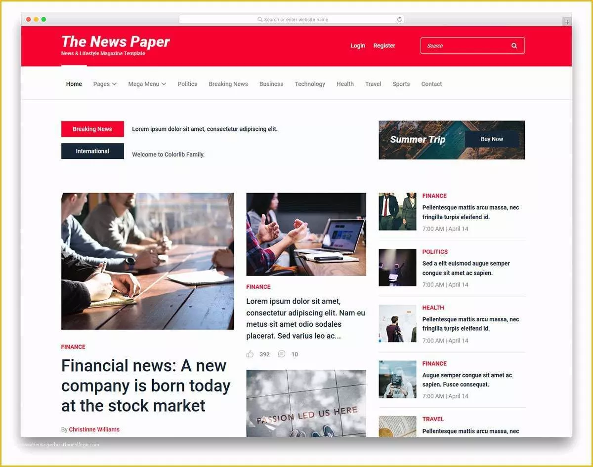 Free Responsive Dreamweaver Templates Of Newspaper Free Newspaper Website Template 2019 Colorlib