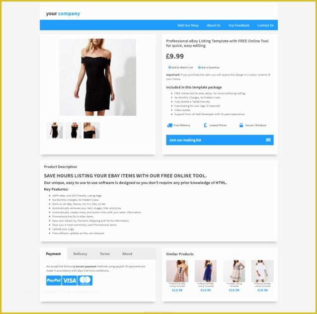 Free Responsive Ebay Template Of Create Amazing Responsive Ebay Listing Template by