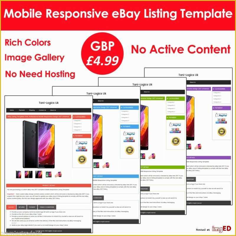 Free Responsive Ebay Template Of Ebay Listing Template Auction Professional Mobile