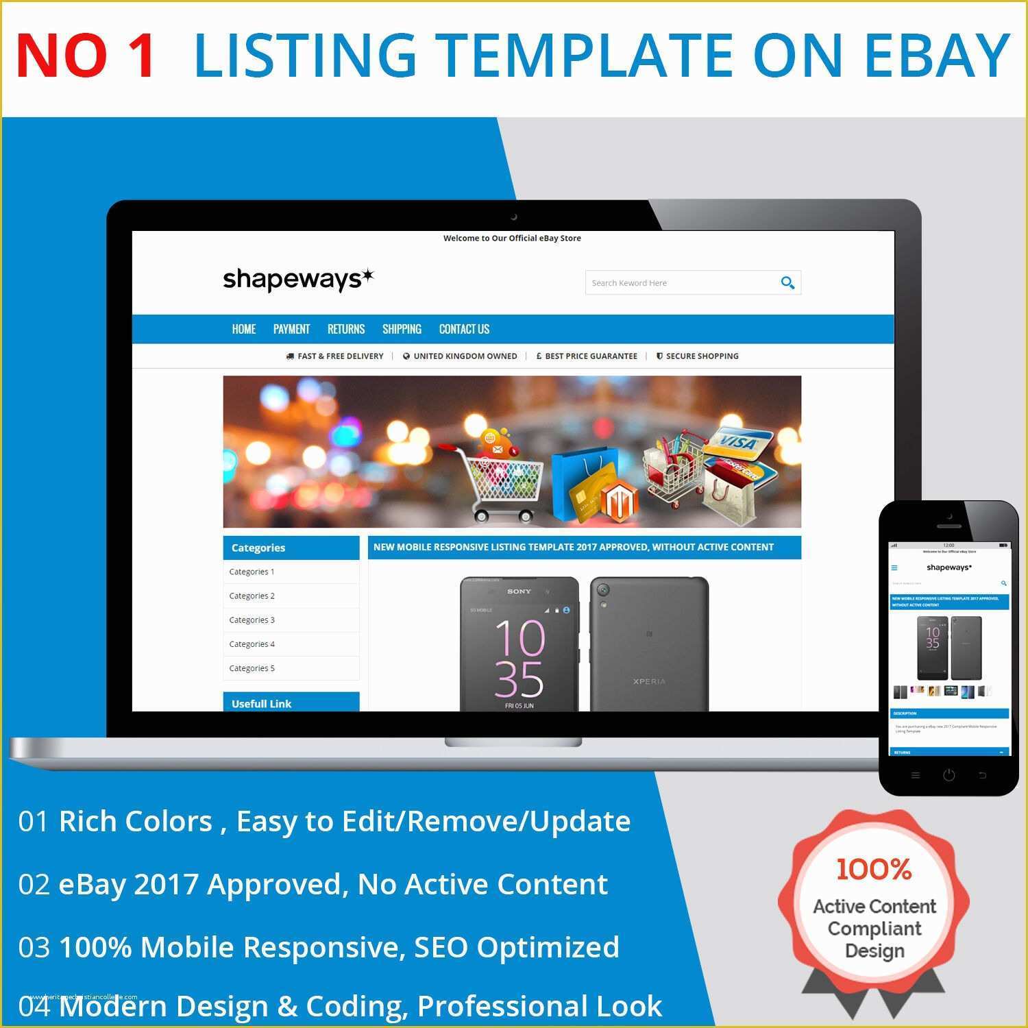 Free Responsive Ebay Template Of Ebay Listing Template HTML Professional Mobile Responsive