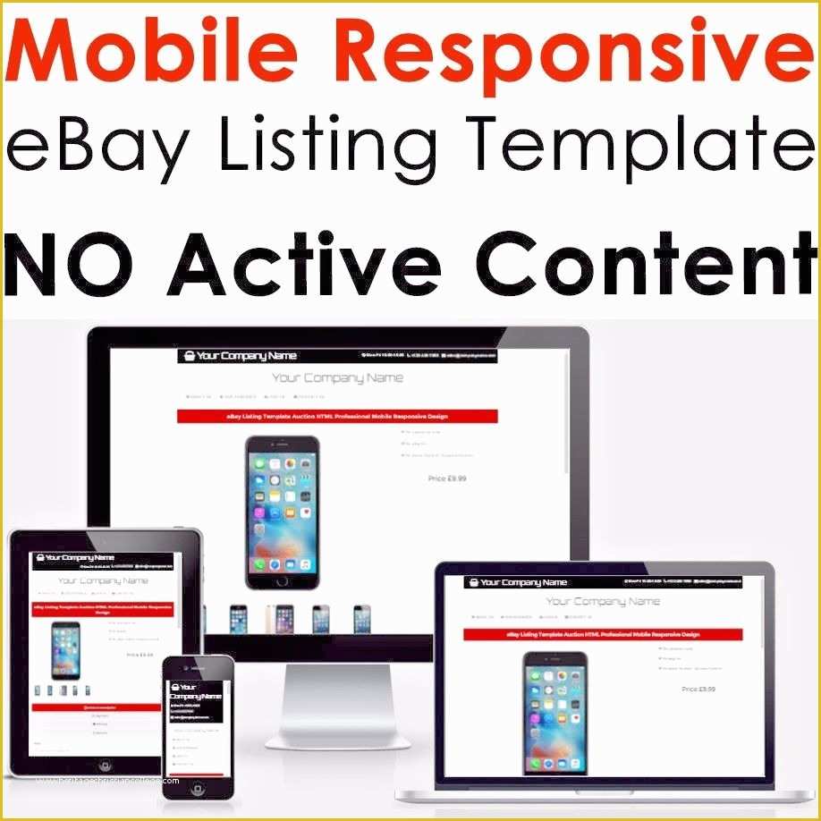 Free Responsive Ebay Template Of Ebay Listing Template HTML Professional Mobile Responsive