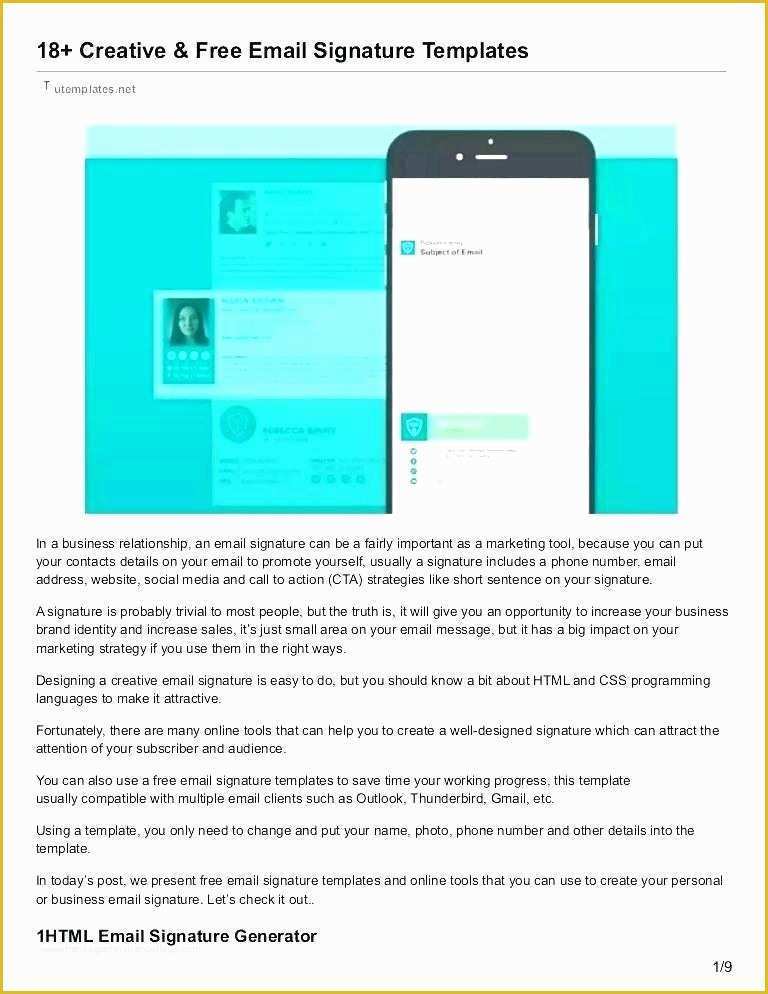 Free Responsive Email Template Generator Of Free Email Signature Templates for Outlook 365