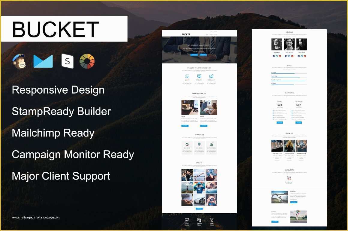 Free Responsive Email Template Mailchimp Of Bucket Responsive Email Template Email Templates