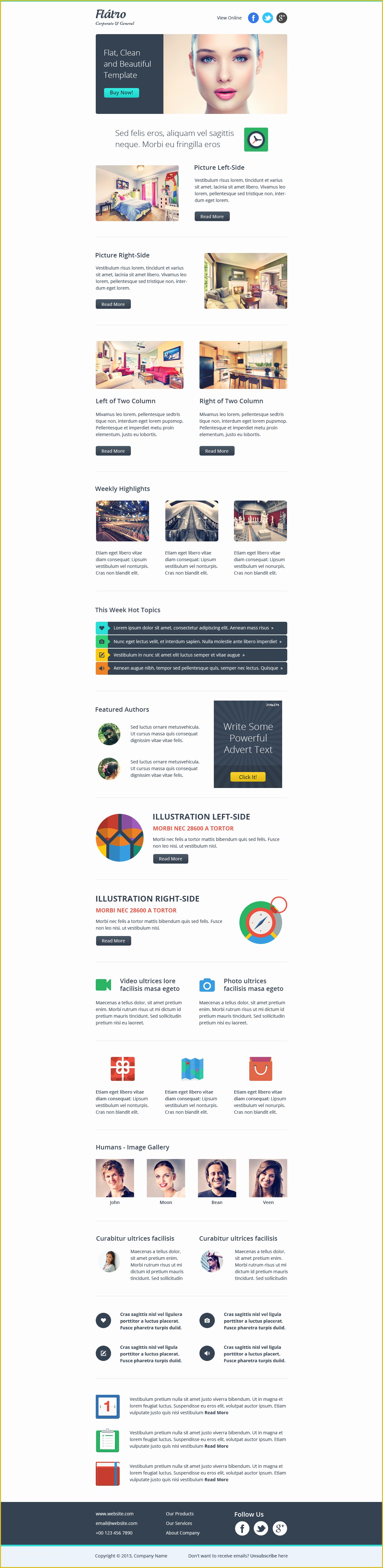 Free Responsive Email Template Mailchimp Of Flatro Responsive Email Newsletter Templates by