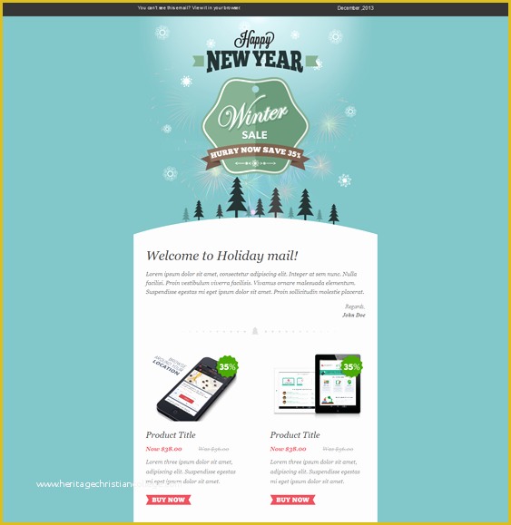 Free Responsive Email Template Mailchimp Of Winter Sale Christmas Holiday Email Template