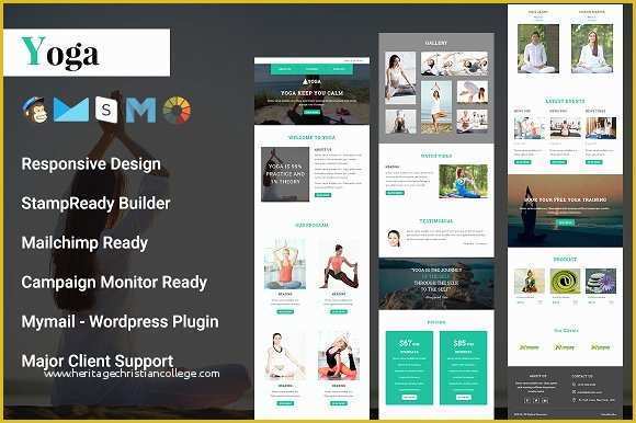Free Responsive Email Template Mailchimp Of Yoga Responsive Email Template Email Templates