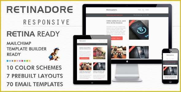 Free Responsive Mailchimp Templates Of Retinadore Responsive Email Newsletter Template by