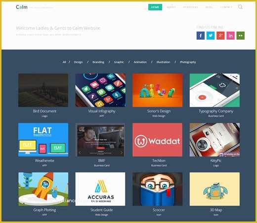 Free Responsive Portfolio Website Templates Of Calm A Flat Personal Portfolio & Blog Responsive Web