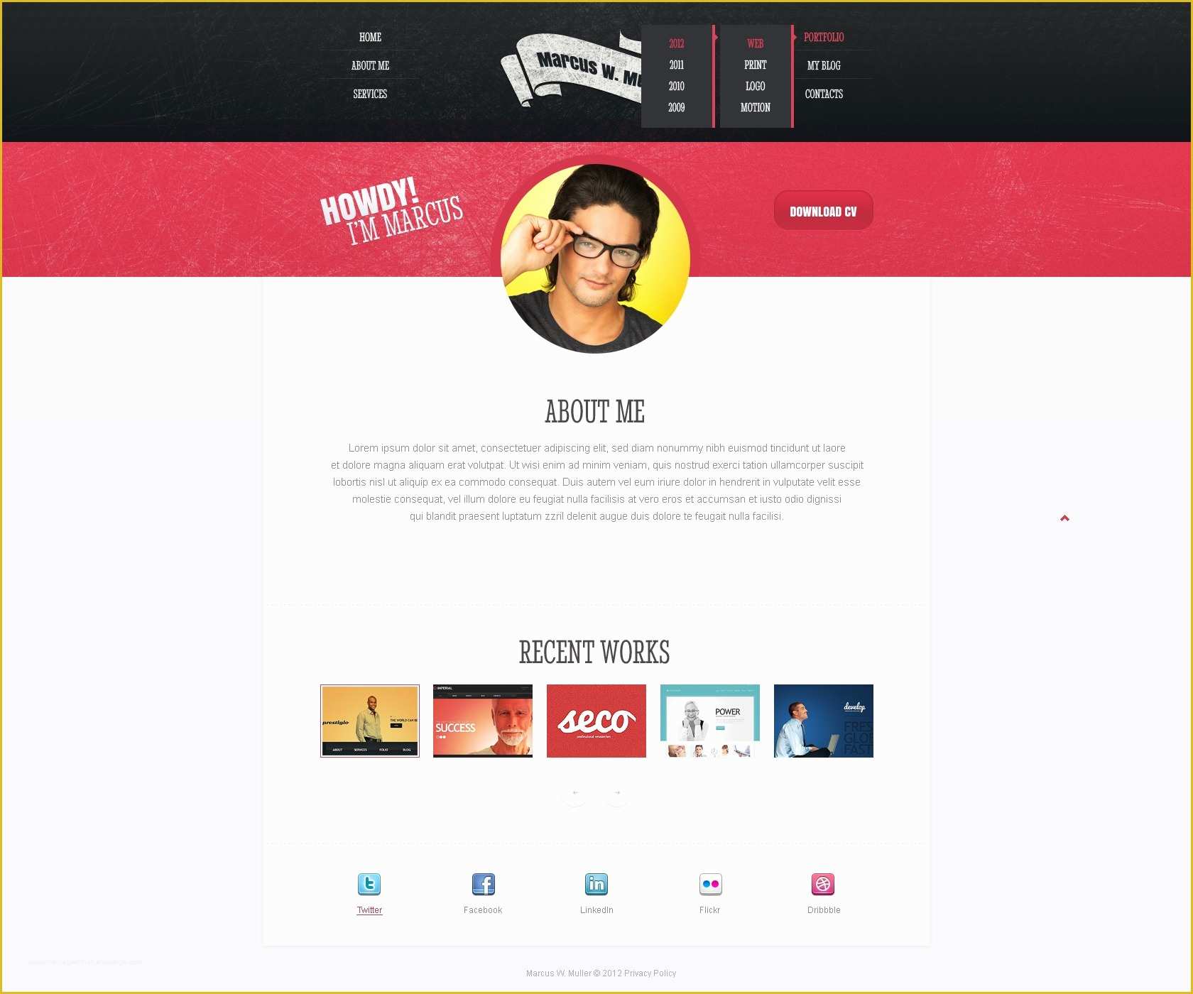 Free Responsive Portfolio Website Templates Of Designer Portfolio Responsive Website Template