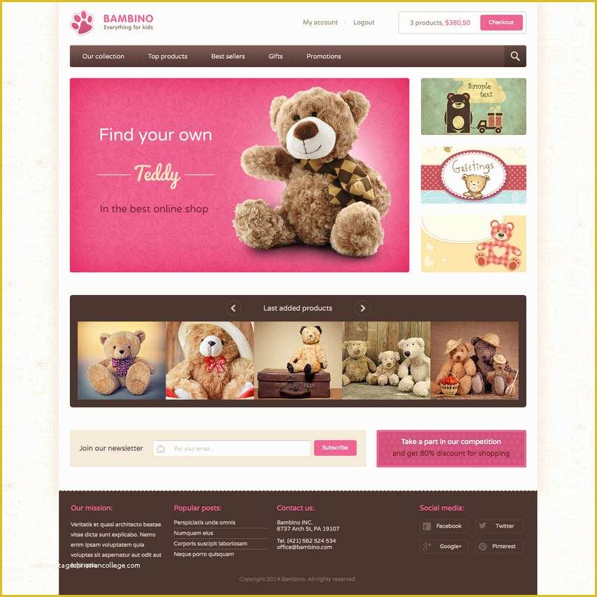 Free Responsive Templates Of Bambino Shop Free Responsive Website Template