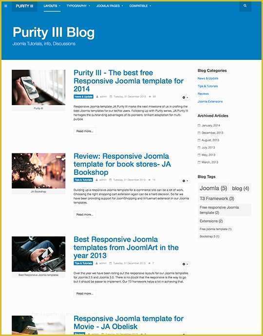 Free Responsive Templates Of Purity Iii the Best Free Responsive Joomla Template