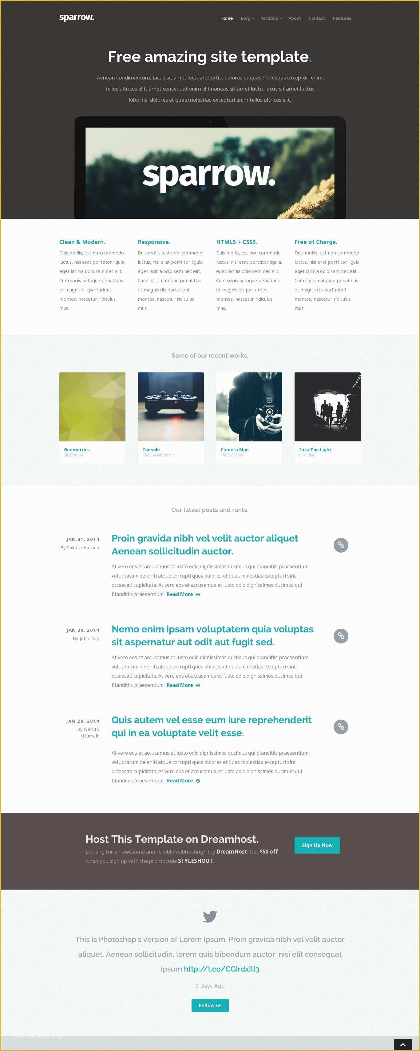 Free Responsive Templates Of Sparrow – Free Responsive HTML5 Template HTML5 &amp; Css3