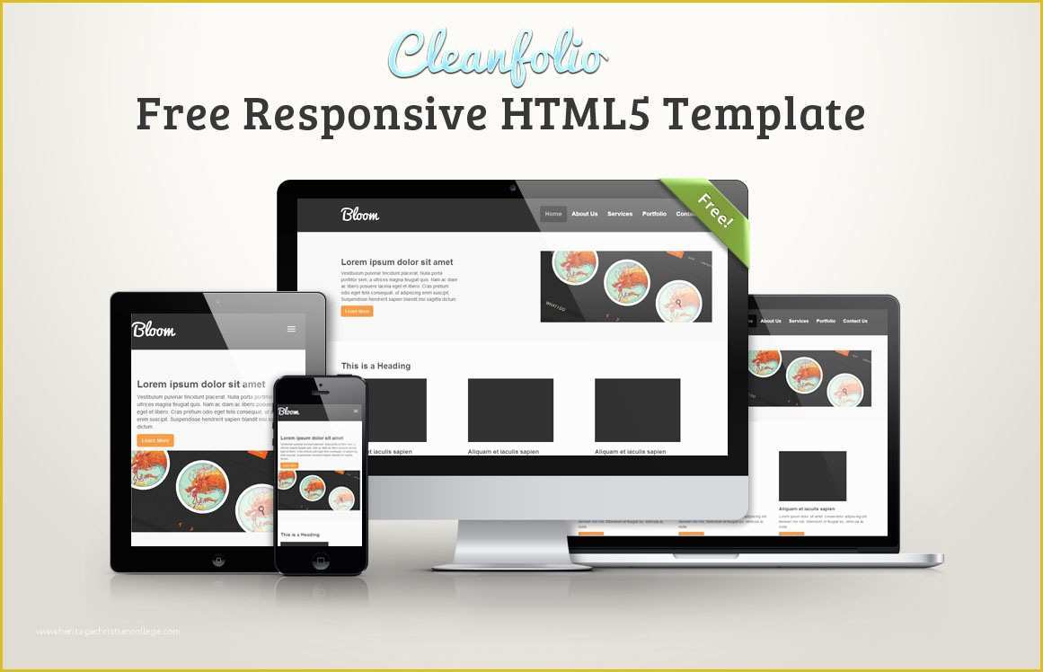 Free Responsive Web Templates Of Cleanfolio Free Responsive HTML5 Template Idevie