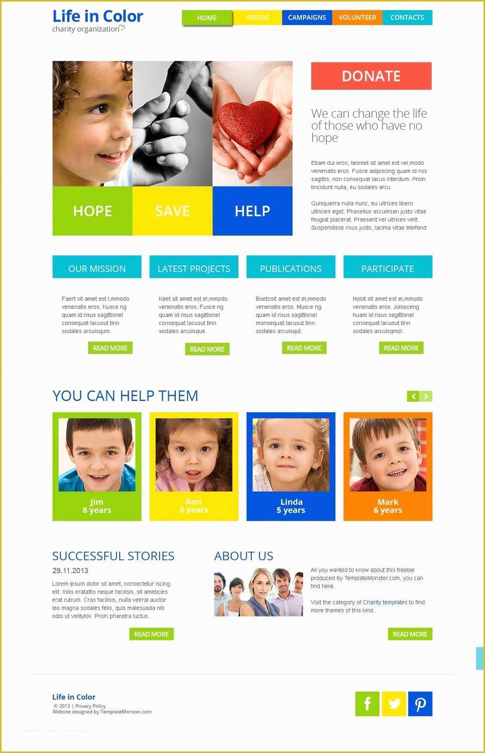 Free Responsive Web Templates Of Free Responsive HTML5 theme for Charity Site