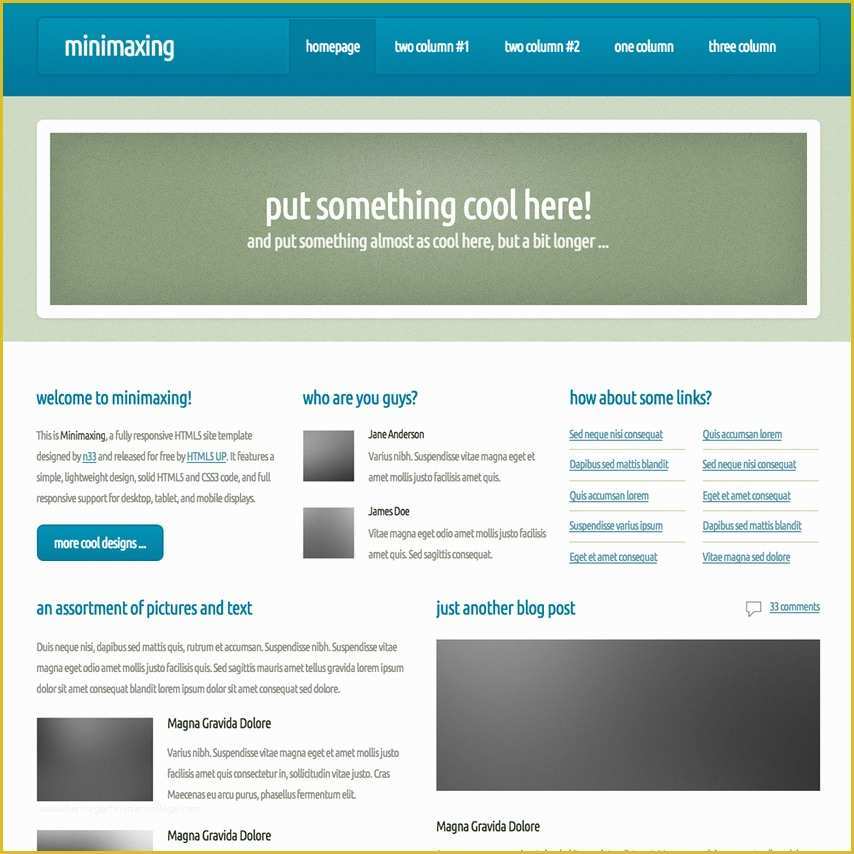 Free Responsive Web Templates Of Minimaxing Responsive Website Template