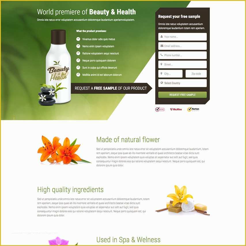 Free Responsive Website Templates Of Health & Beauty Free Responsive Website Template