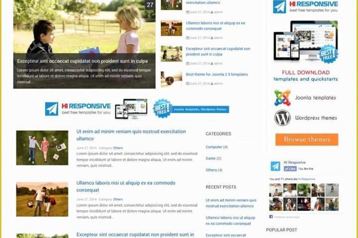 Free Responsive Website Templates Of Hr Easy Blog – Best Free Responsive Website Templates