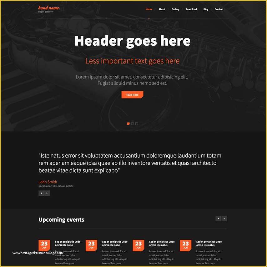 Free Responsive Website Templates Of Music Band Free Responsive Website Template