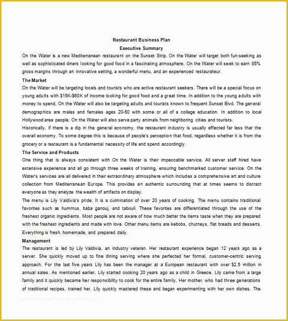 Free Restaurant Business Plan Template Of How to Make A Business Plan for A Restaurant Template