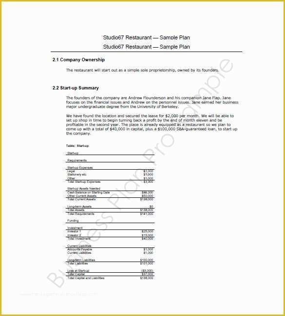 Free Restaurant Business Plan Template Of Restaurant Business Plan Template 16 Word Excel Pdf