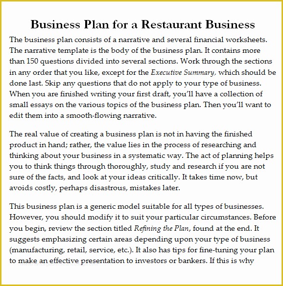 Free Restaurant Business Plan Template Pdf Of 32 Free Restaurant Business Plan Templates In Word Excel Pdf