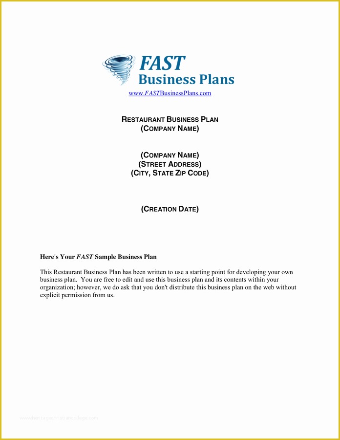 Free Restaurant Business Plan Template Pdf Of Restaurant Business Plan Template Free