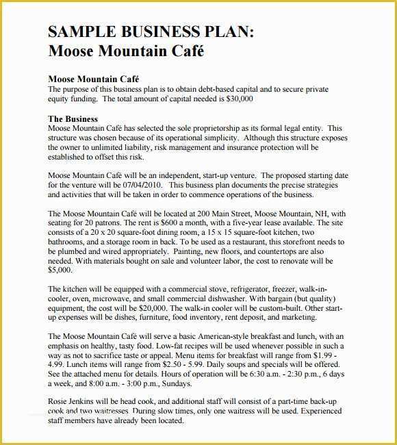 Free Restaurant Business Plan Template Word Of 8 Free Business Plan Templates Download Free Documents