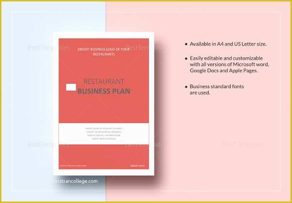 Free Restaurant Business Plan Template Word Of Restaurant Business Plan 16 Pdf Word Google Docs