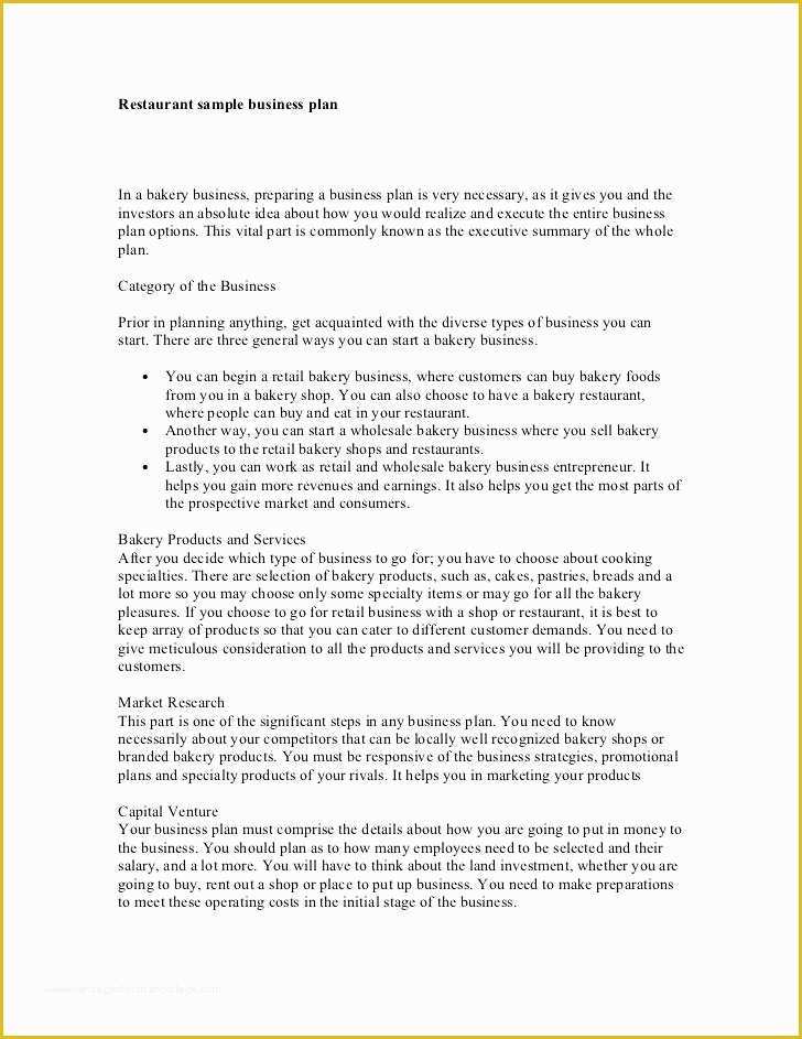 Free Restaurant Business Plan Template Word Of Restaurant Business Plan Outline – Blogopoly