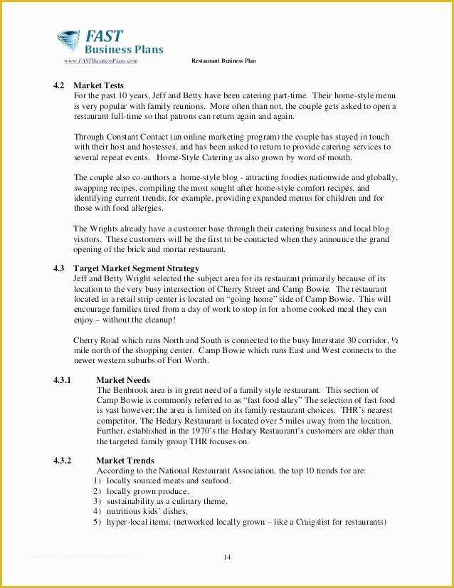 Free Restaurant Business Plan Template Word Of Restaurant Business Plan Template Word – Template Gbooks