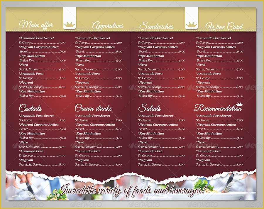 Free Restaurant Menu Templates for Word Of Delicious Restaurant Menu Template by Punedesign