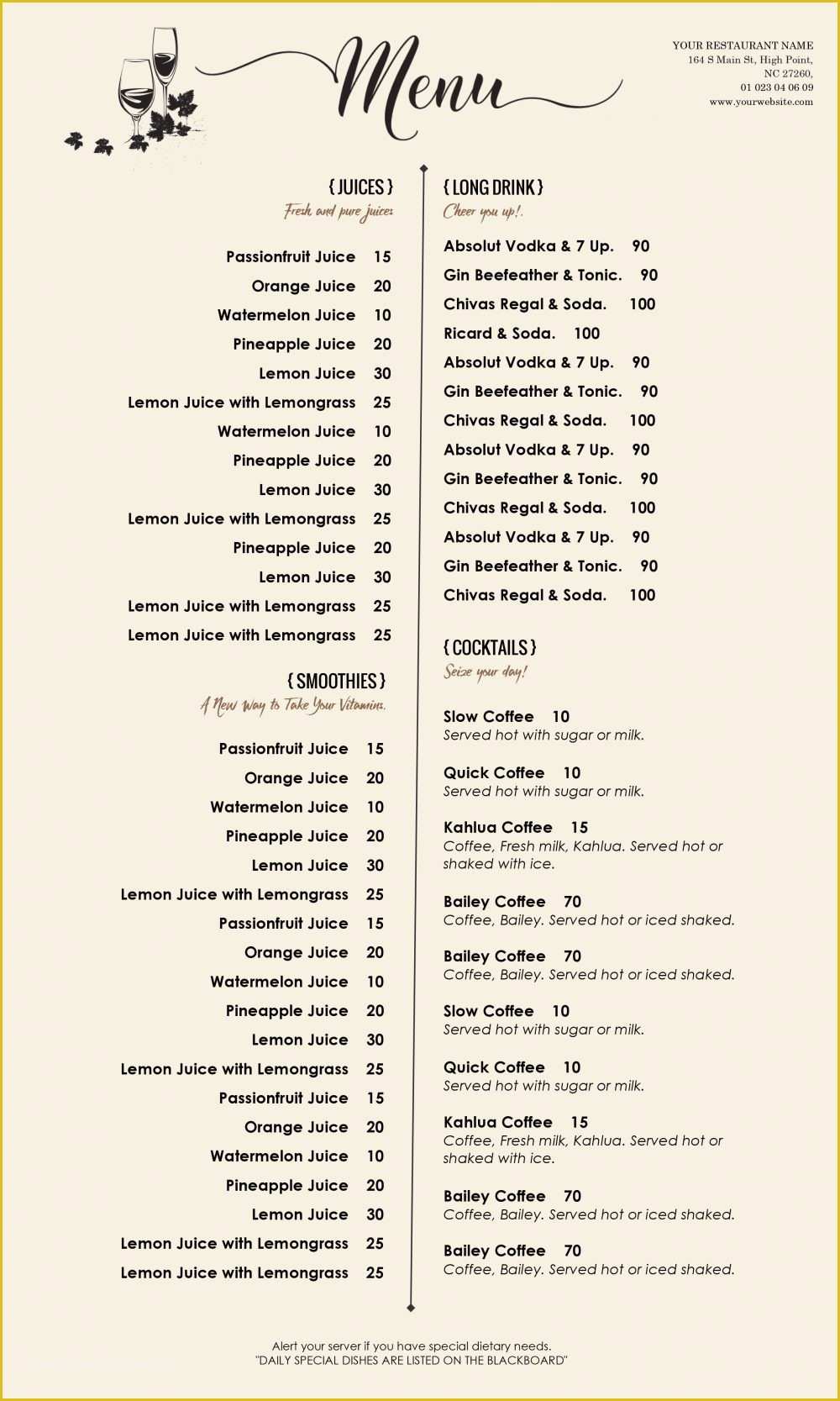 Free Restaurant Menu Templates for Word Of Design &amp; Templates Menu Templates Wedding Menu Food