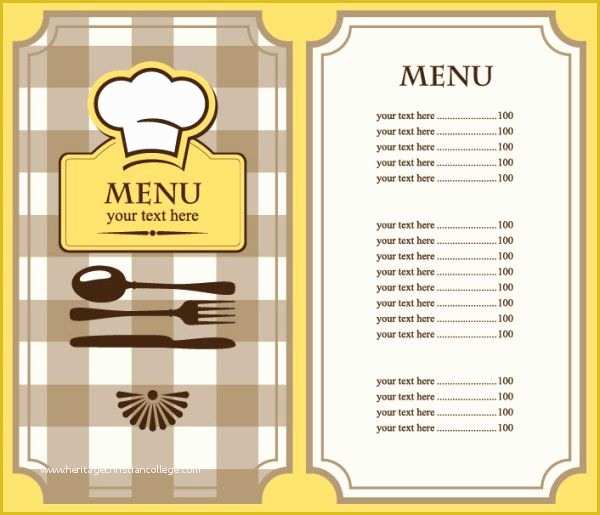 Free Restaurant Menu Templates for Word Of Free Restaurant Menu Template