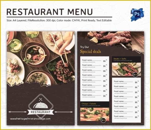 Free Restaurant Menu Templates for Word Of Restaurant Menu Template 45 Free Psd Ai Vector Eps
