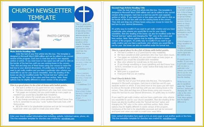 Free Restaurant Newsletter Templates Of Church Newsletter Template Free for Word