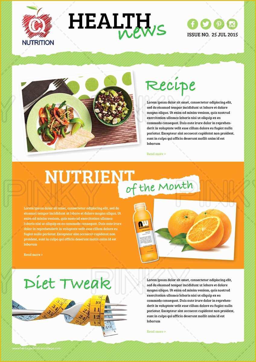 Free Restaurant Newsletter Templates Of Colorful Bold Health Service Newsletter Design for A