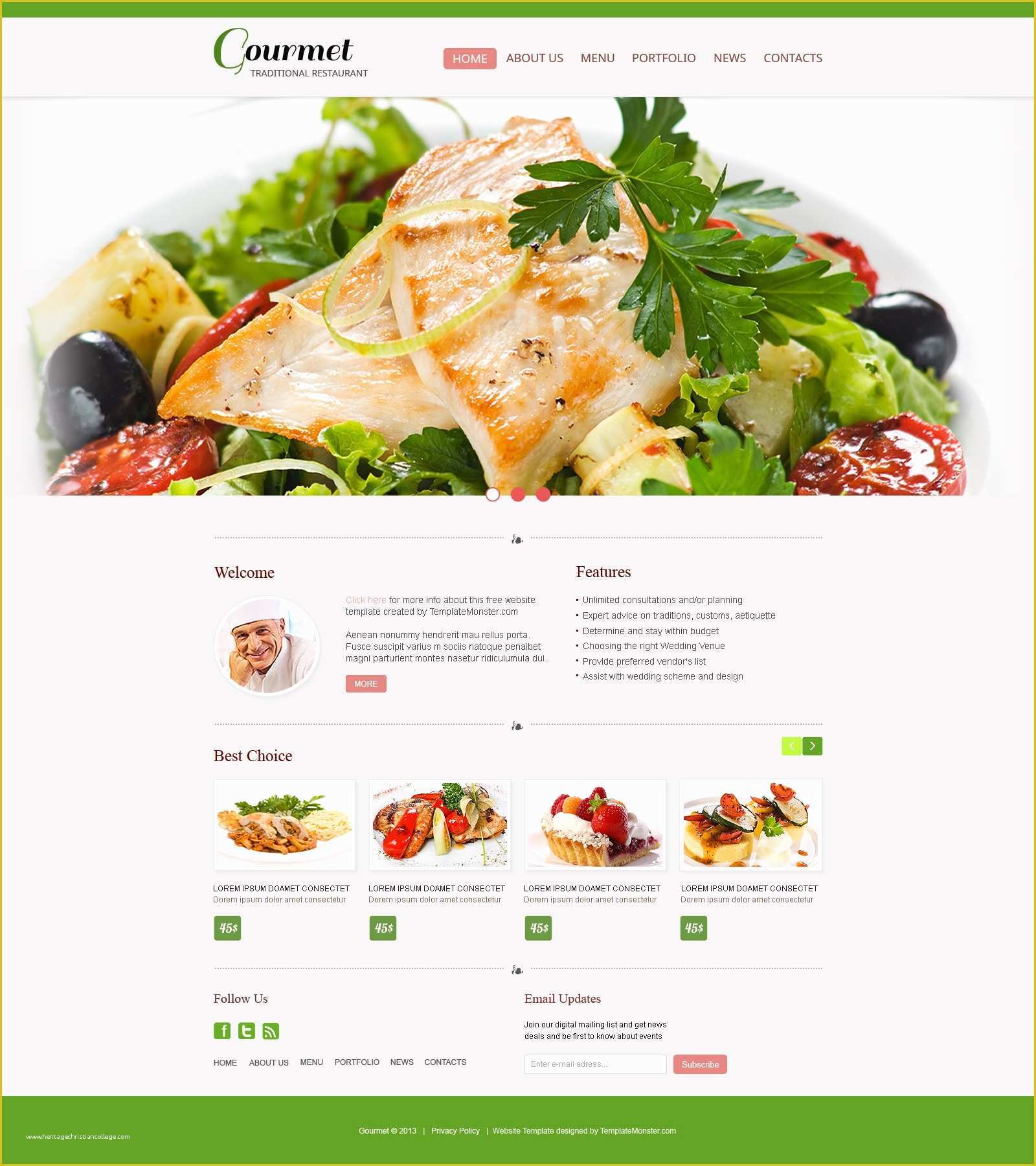 Free Restaurant Newsletter Templates Of Free Website Template Restaurant