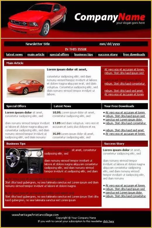 Free Restaurant Newsletter Templates Of Professional Car Dealer Newsletter Template Templatesbox