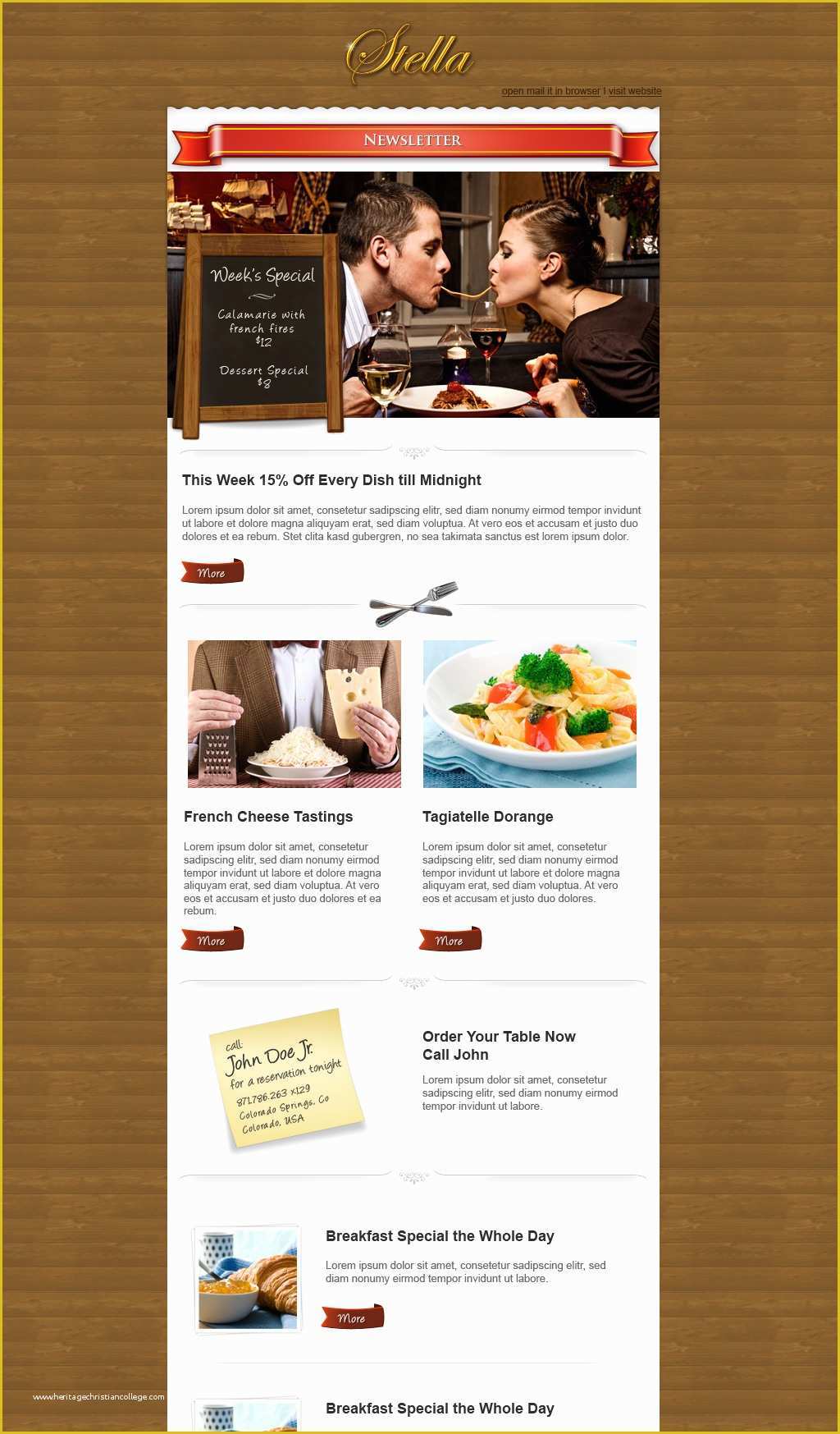 Free Restaurant Newsletter Templates Of Restaurant Newsletter Template by thebebel On Deviantart