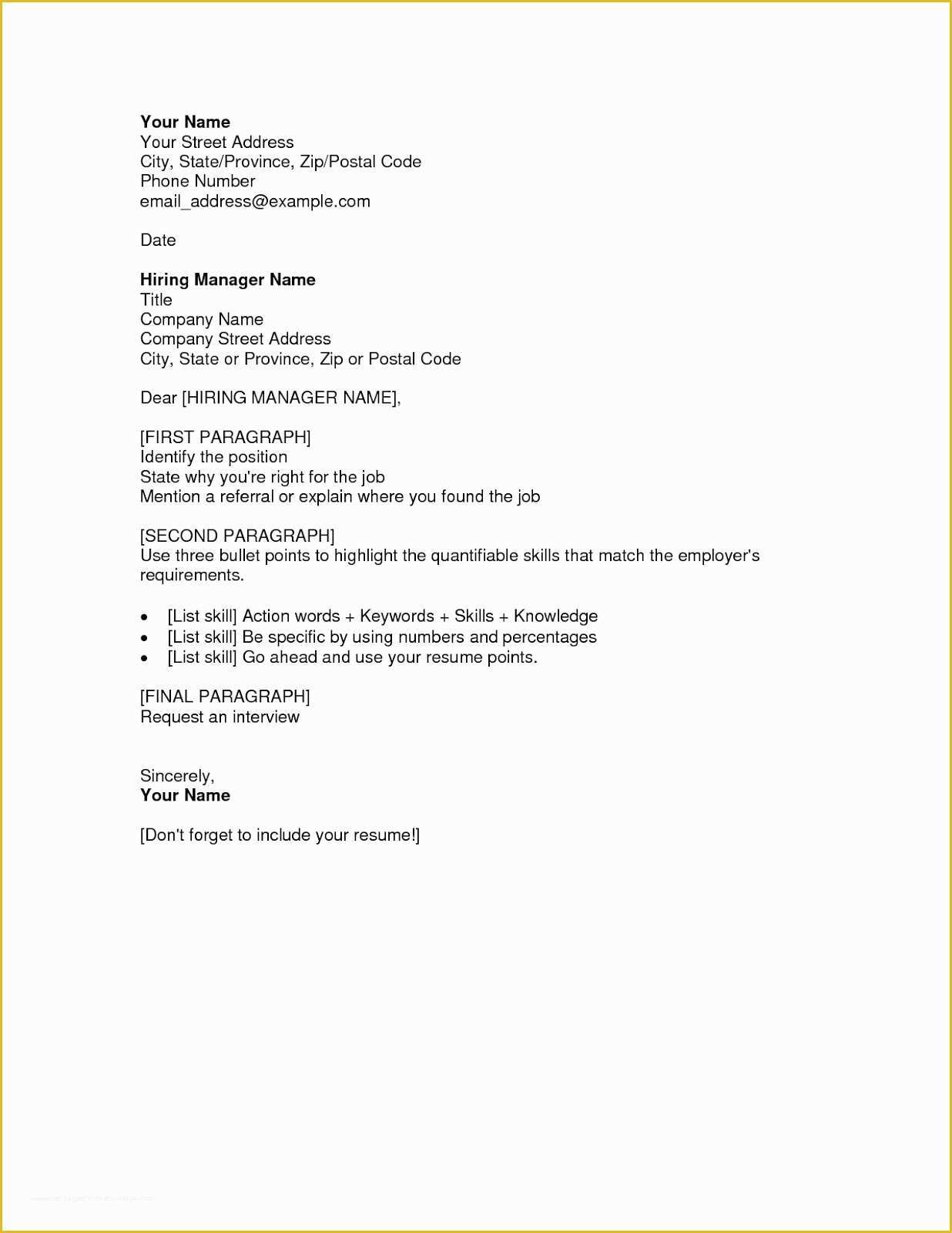 Free Resume and Cover Letter Templates Of Free Cover Letter Samples for Resumes