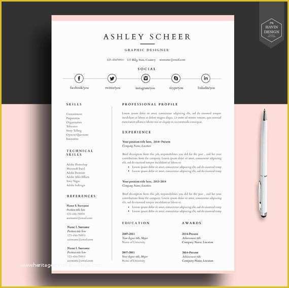 Free Resume and Cover Letter Templates Of Professional Resume Template Resume Template for Word Cv