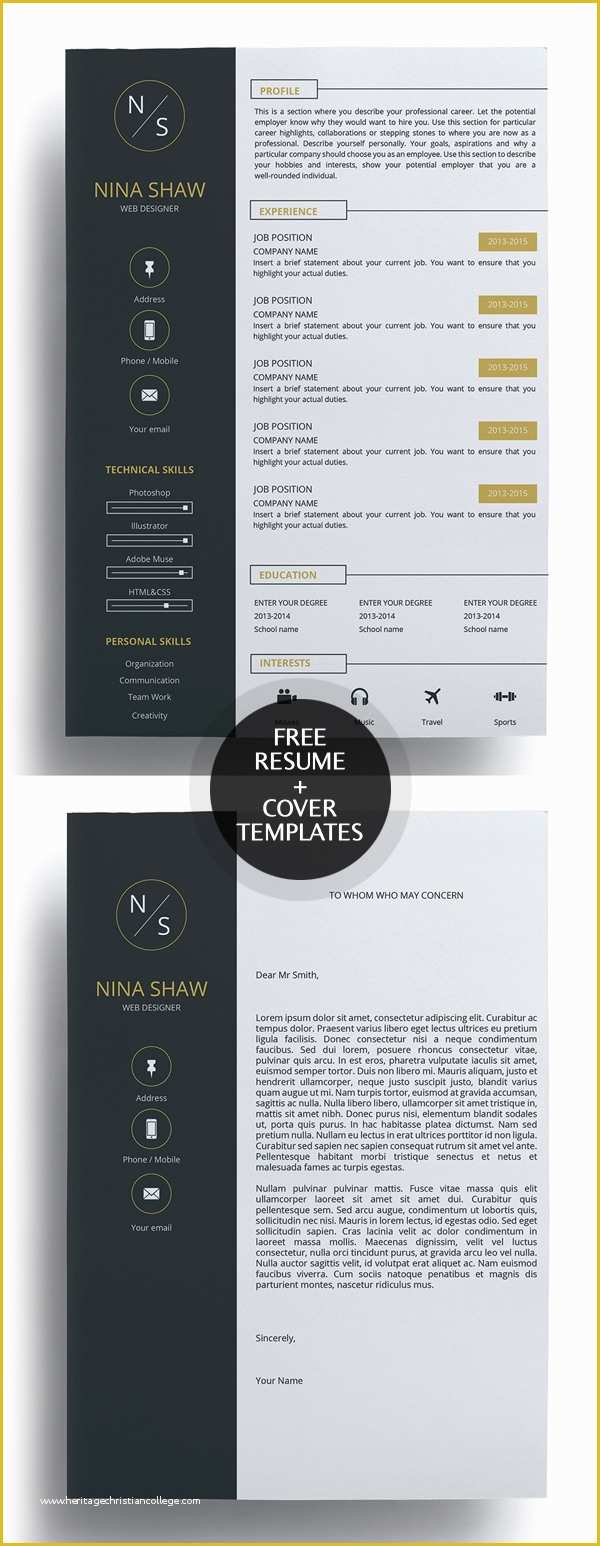 Free Resume Cover Letter Template Of 23 Free Creative Resume Templates with Cover Letter