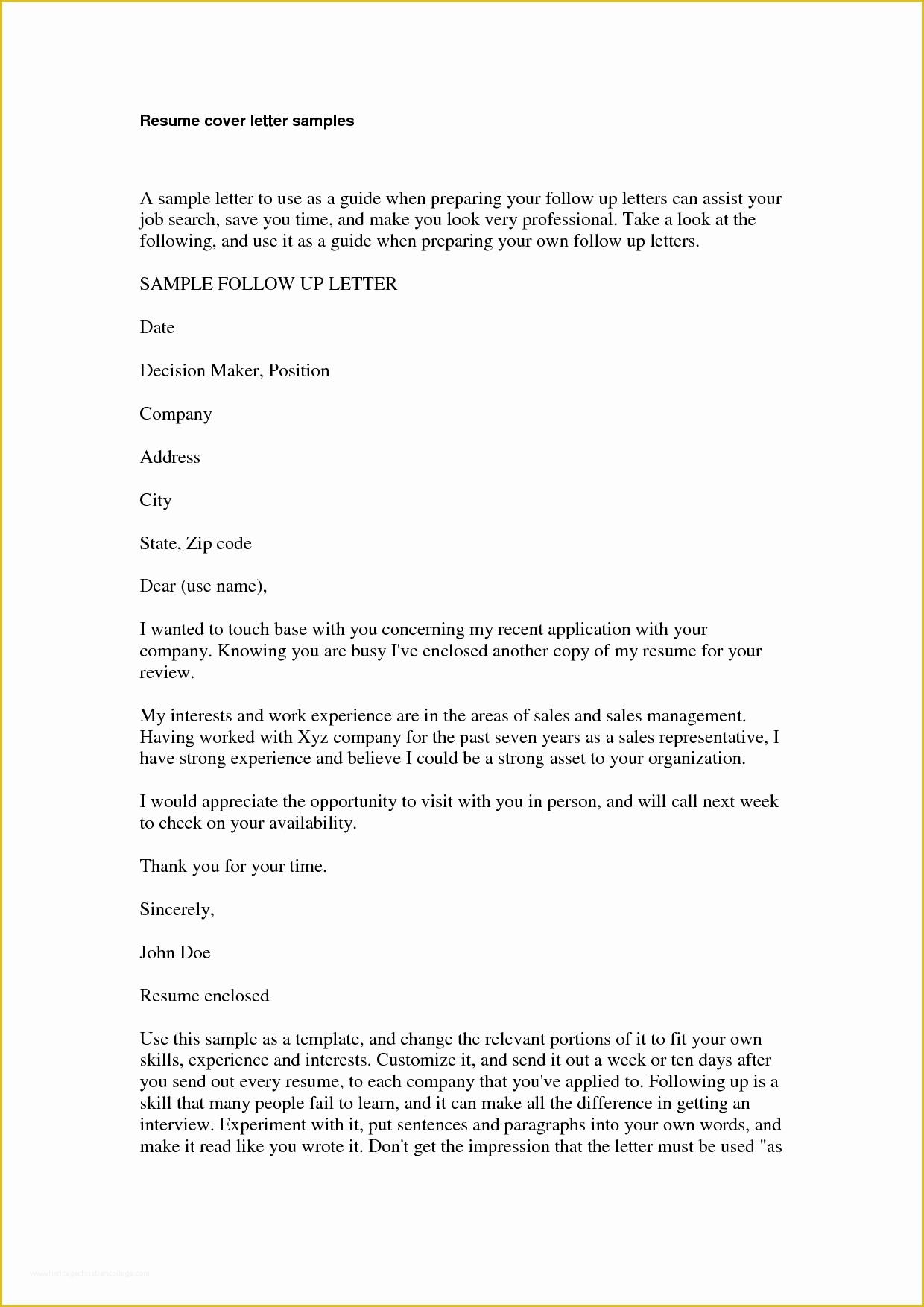 54 Free Resume Cover Letter Template