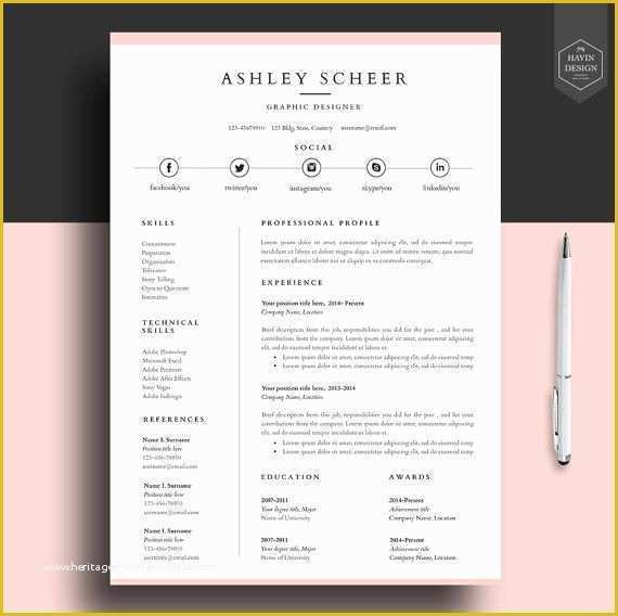 Free Resume Cover Letter Template Of Professional Resume Template Resume Template for Word Cv
